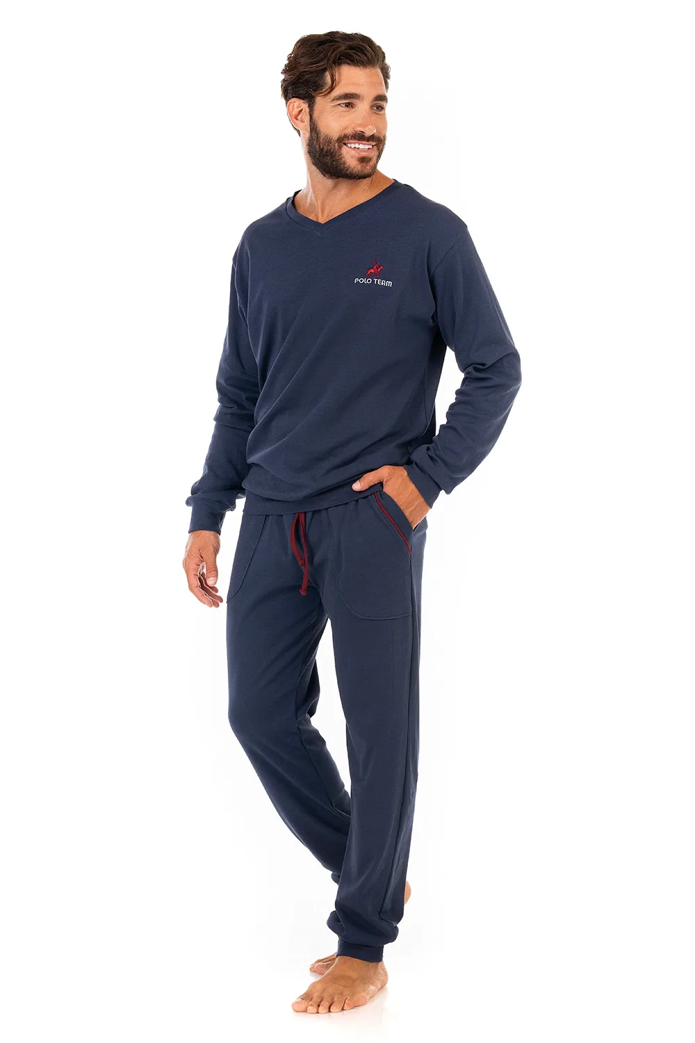 Mara-M Πιτζάμα Βαμβακερή Μπλε με Μανσέτες 4515-21 Mara-M Πιτζάμα Βαμβακερή Μπλε με Μανσέτες 4515-21