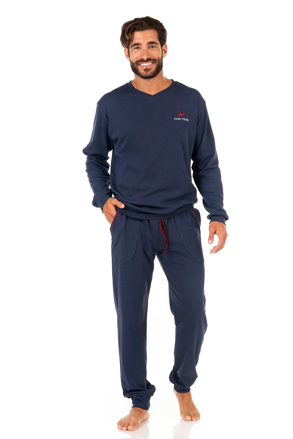 Mara-M Πιτζάμα Βαμβακερή Μπλε με Μανσέτες 4515-21 Mara-M Πιτζάμα Βαμβακερή Μπλε με Μανσέτες 4515-21