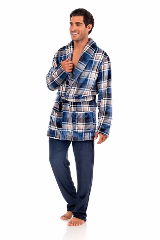 Mara-M Ρόμπα Φλις Σταυρωτή Μπλε-Καρο 1067-21