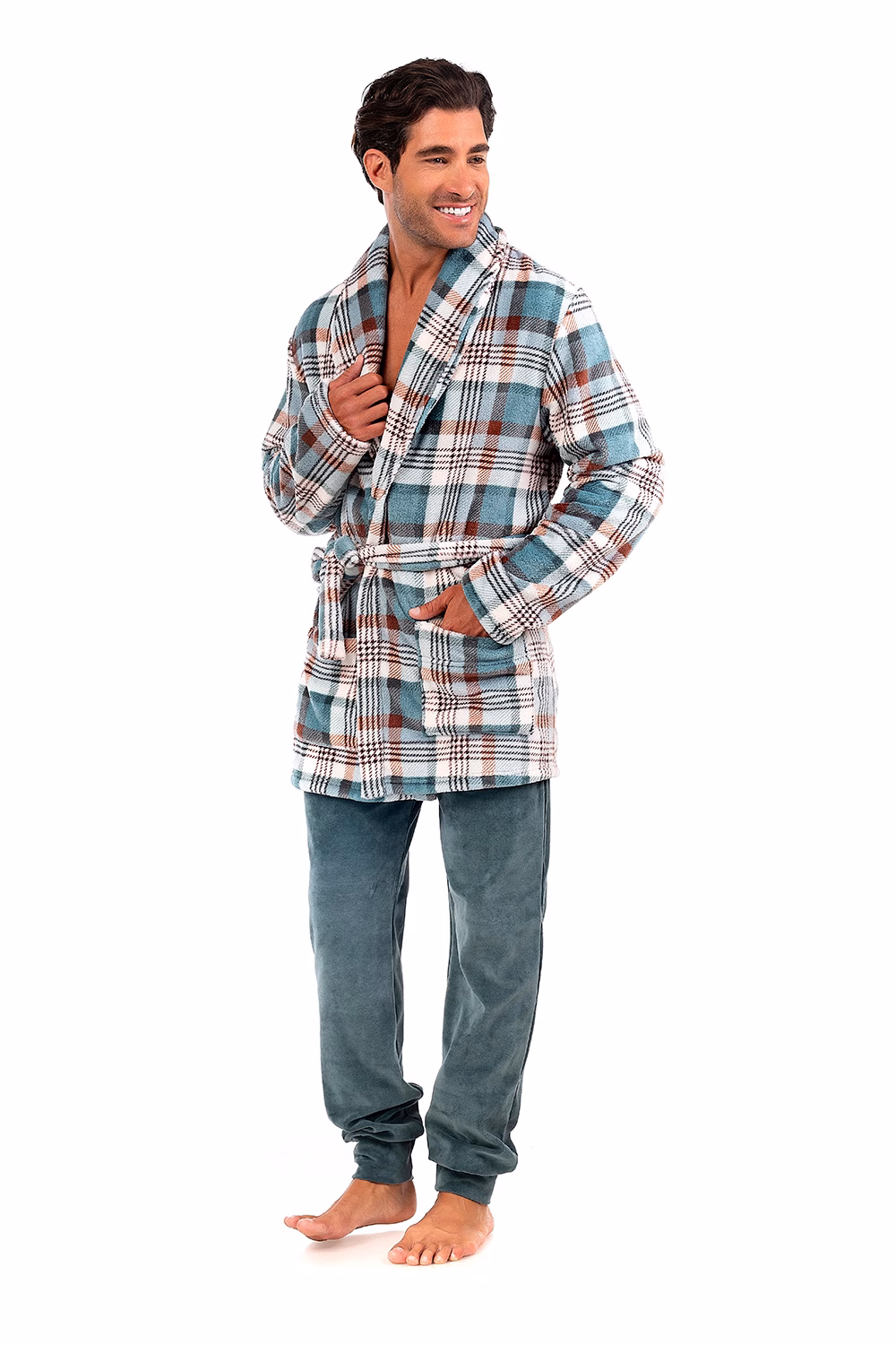 Mara-M Φλις Ρόμπα Σταυρωτή Τυρκουαζ-Καρο 1068-21 Mara-M Φλις Ρόμπα Σταυρωτή Τυρκουαζ-Καρο 1068-21