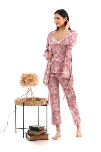 Πυτζάμα Βαμβακερή Φλοράλ 3 Τεμαχίων 5517-20