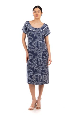 Φόρεμα Βισκόζ με Στρογγυλή λαιμόκοψη και Κοντά Μανίκια 5551-18