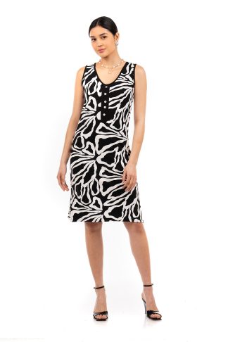 Φόρεμα Βισκόζ Εμπριμέ Αμάνικο 5553-18