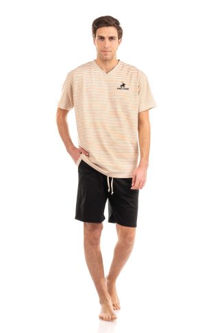 Πυτζάμα Ανδρική Βαμβακερή Ριγέ με V λαιμόκοψη 5559-18