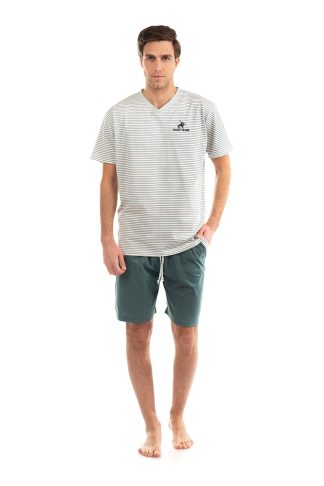 Πυτζάμα Ανδρική Βαμβακερή Ριγέ με V λαιμόκοψη 5560-18